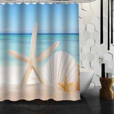 Waterproof Beach Spa Shower Curtain