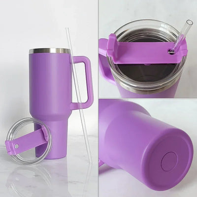 Insulated Stainless Steel Tumbler with Handle