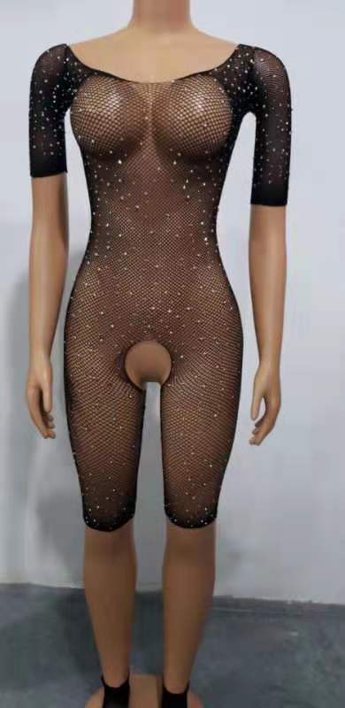 Hot Drilling Bodysuit | Sexy Sparkling Mesh Bodycon for Women