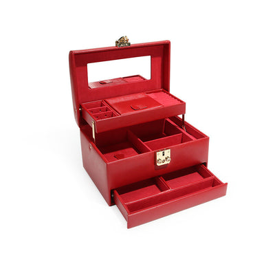 Exquisite Lockable Light Luxury Jewelry Box | Elegant Storage for Rings, Necklaces & More.