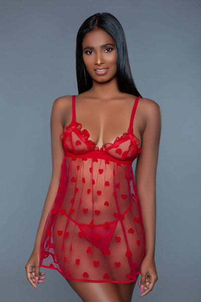 ROSÈ Red Mesh Lingerie.