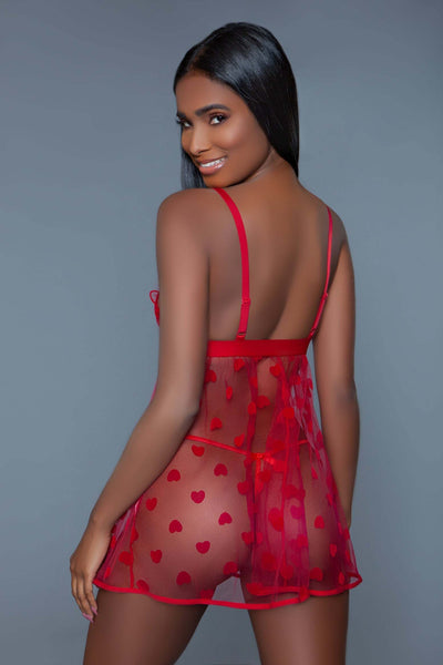 ROSÈ Red Mesh Lingerie.