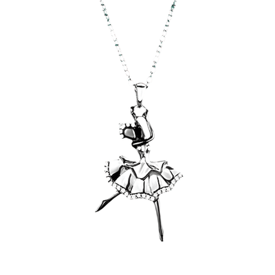 Ballerina Pendant Necklace – Elegant Silver Chain Jewelry