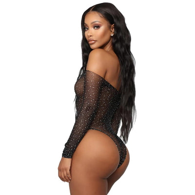 Hot Drilling Bodysuit | Sexy Sparkling Mesh Bodycon for Women