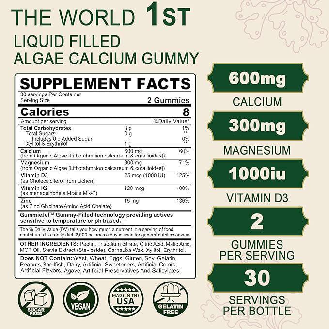 Calcium Magnesium Zinc Gummies – Strengthen Bones & Support Overall Wellness.