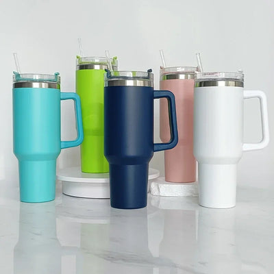 Insulated Stainless Steel Tumbler with Handle