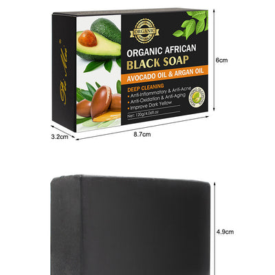 African Black Soap with Shea Butter | Deep Cleansing Facial & Body Soap for Oily Skin | Moisturizing & Hydrating Fruity Formula