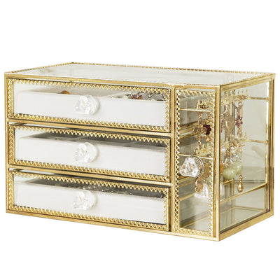 Light Luxury Jewelry Storage Box | Multi-Grid Large Capacity Organizer for Precious Accessories.