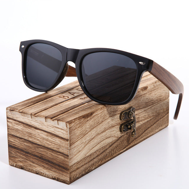 Wooden Box Polarized Sunglasses For Men.