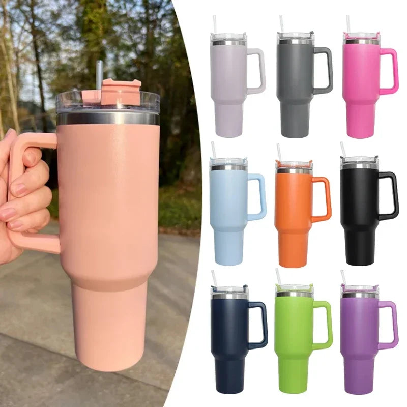 Insulated Stainless Steel Tumbler with Handle