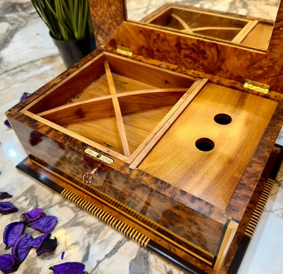 Luxury Jewelry Box Inlaid with Mother of Pearl | Lockable.