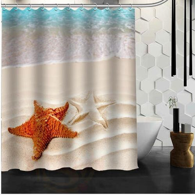 Waterproof Beach Spa Shower Curtain