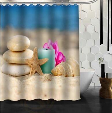 Waterproof Beach Spa Shower Curtain