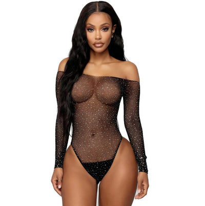 Hot Drilling Bodysuit | Sexy Sparkling Mesh Bodycon for Women