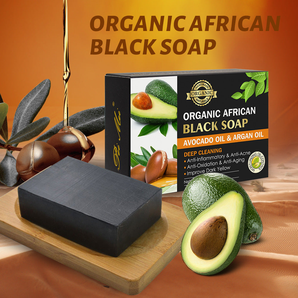 African Black Soap with Shea Butter | Deep Cleansing Facial & Body Soap for Oily Skin | Moisturizing & Hydrating Fruity Formula