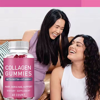 Collagen Hair, Skin & Nails Gummies - Supports Healthy Hair, Glowing Skin, and Strong Nails - Biotin & Vitamin C