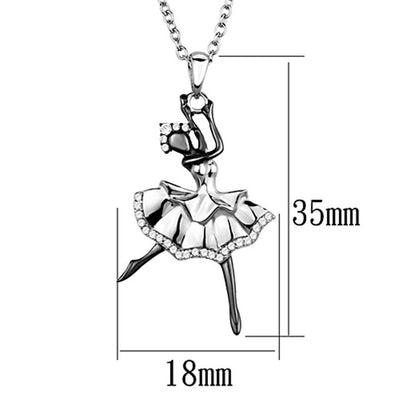 Ballerina Pendant  Silver Chain.