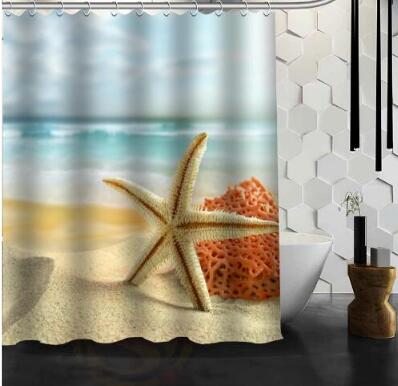 Waterproof Beach Spa Shower Curtain