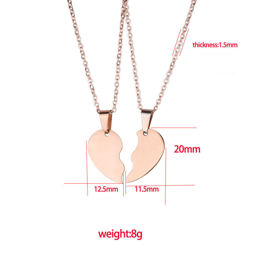 Couples Stainless Steel Love Puzzle Necklace Set.