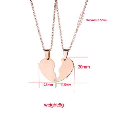 Couples Stainless Steel Love Puzzle Necklace Set.