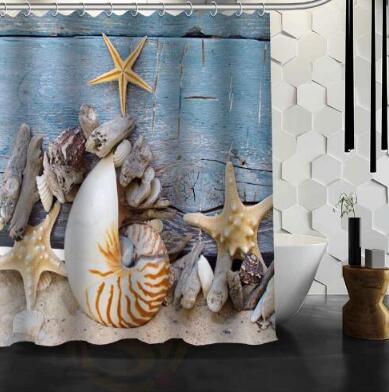 Waterproof Beach Spa Shower Curtain