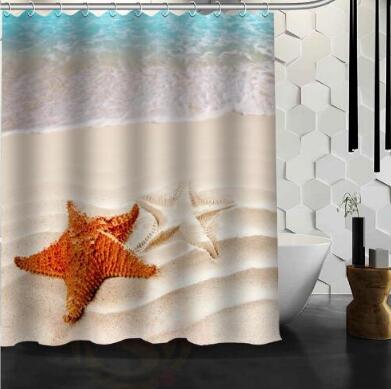 Waterproof Beach Spa Shower Curtain