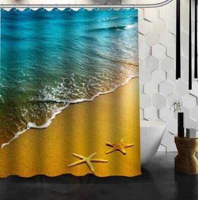 Waterproof Beach Spa Shower Curtain