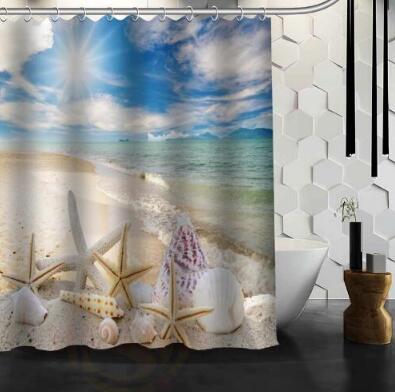 Waterproof Beach Spa Shower Curtain