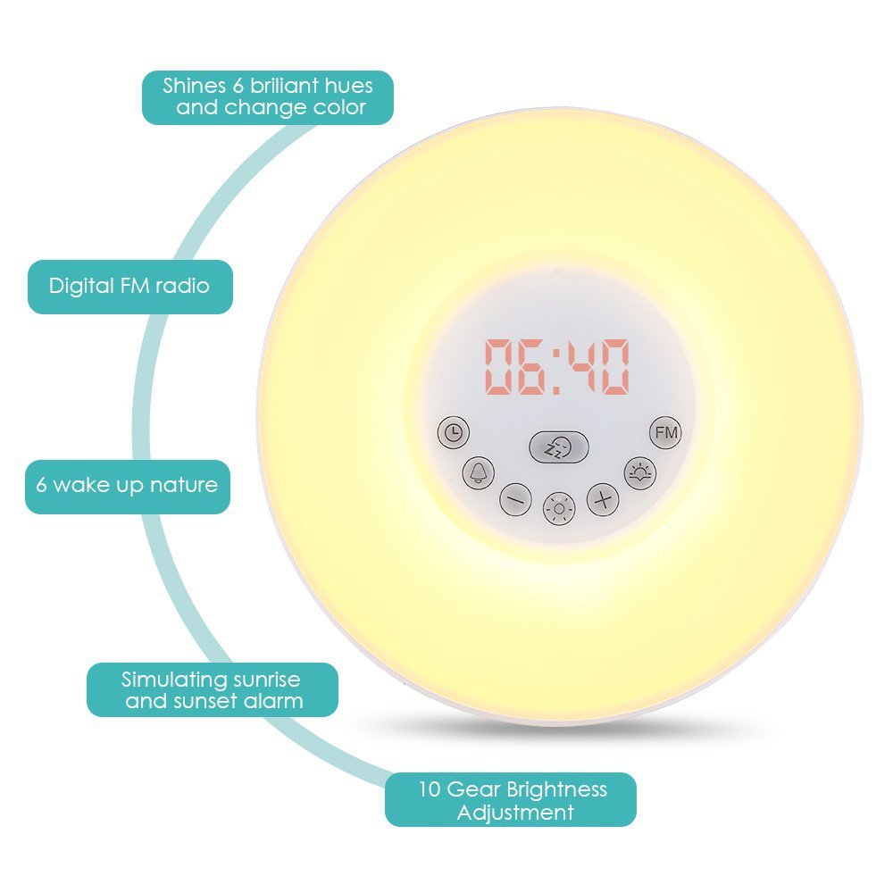 Sunrise Wake-Up Light LED Clock