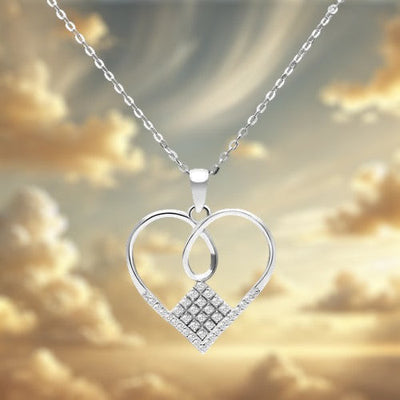 Heart Pendant Sterling Silver Necklace.