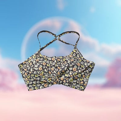 Flower Pattern Fitness Yoga Bra.