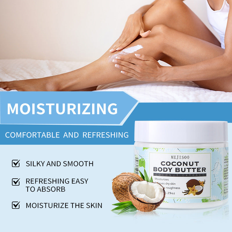 Coconut Body Butter - Rich, Moisturizing Cream for Soft, Smooth Skin - Nourishing & Hydrating