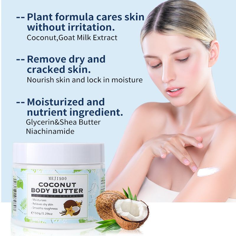 Coconut Body Butter - Rich, Moisturizing Cream for Soft, Smooth Skin - Nourishing & Hydrating