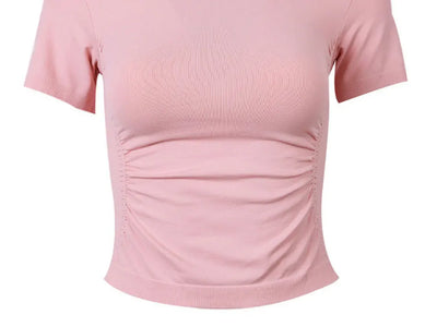 Fitted Waist Yoga Top - Spandex.