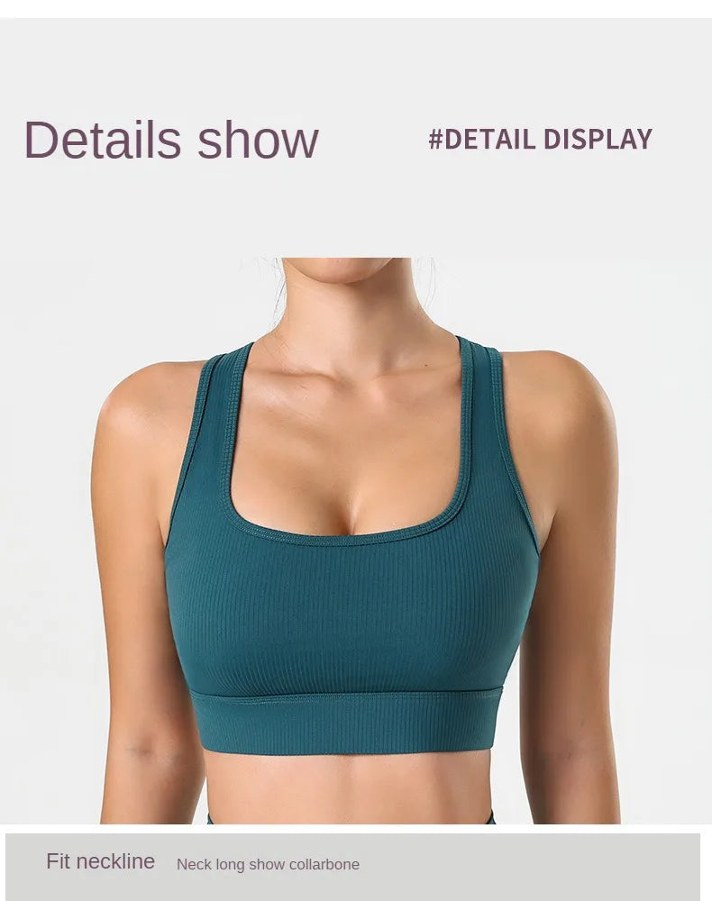 Ladies large breathable underwear no steel ring sports bra outside wearing yoga vest top fitness clothes - Vivid Vogue Boutique 