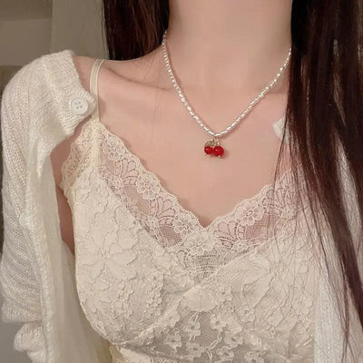 Women’s Custom Pendant Necklace - Pearl Beaded Necklace.