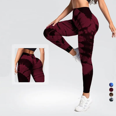 New Tie-Dye Leggings Seamless Sports Leggings For Women Fitness Gym Wear Scrunch Legging High Waist Workout Tights Push Up Pants - Vivid Vogue Boutique 