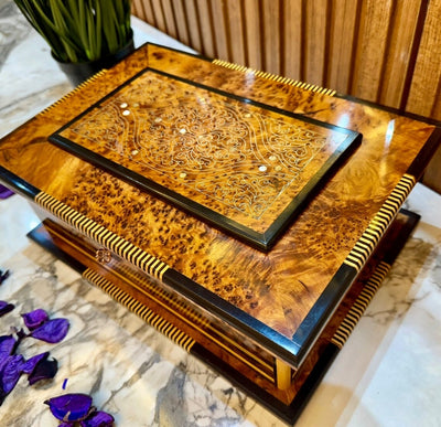 Luxury Jewelry Box Inlaid with Mother of Pearl | Lockable.