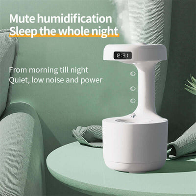 Anti-Gravity Humidifier with Clock & Aroma Diffuser – Large Capacity, Quiet Operation for Bedroom & Office