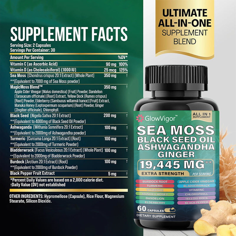 Sea Moss Black Seed Oil with Ashwagandha.