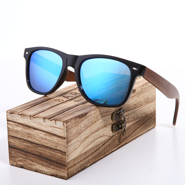 Wooden Box Polarized Sunglasses For Men.