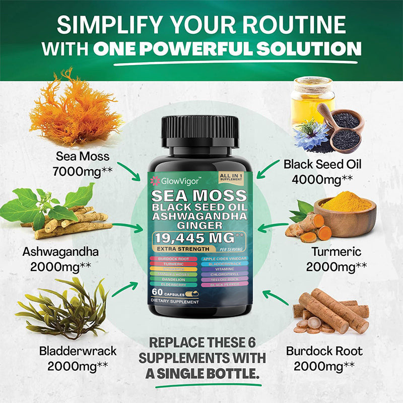 Sea Moss Black Seed Oil with Ashwagandha.